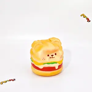 ​​MHM Squishy Series Teddy Burger  (Light Color) Stress Relief Toy (Slow Rebound Sensory Toy, Holiday Gift)​​