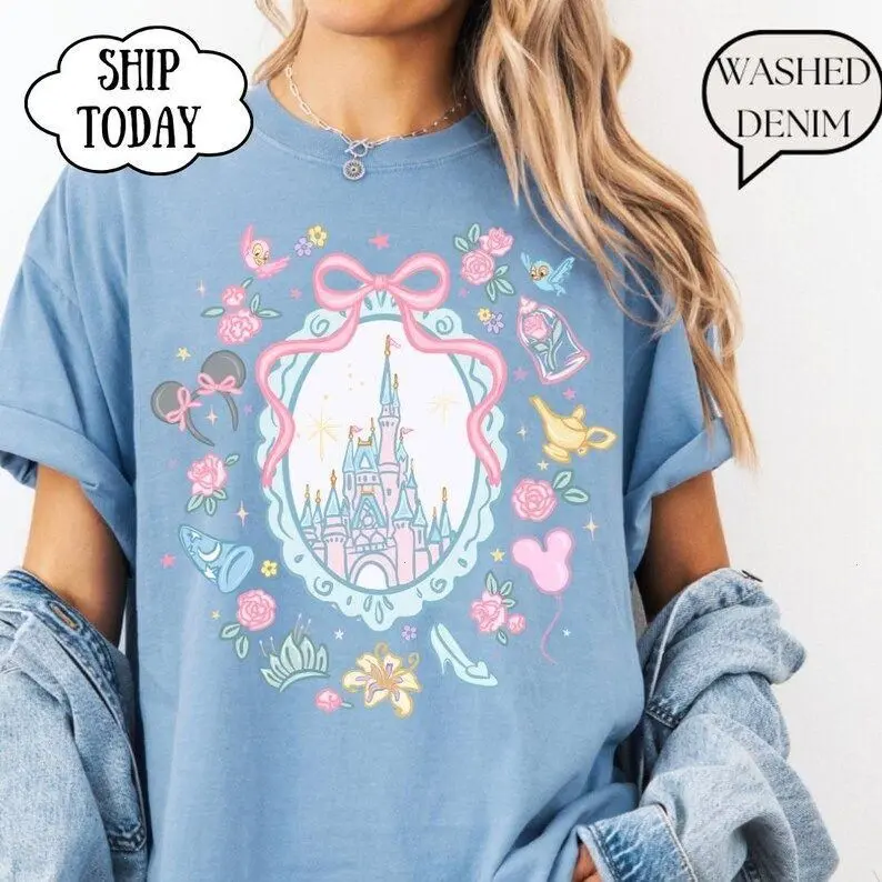 Princess Castle Icons Shirt, Fairy Tale Castle Tee, Magical Theme Park Shirt, Cute Vacation Tee, Enchanted Kingdom Shirt, Family Trip Gift