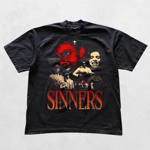 Sinners Movie T-Shirt, Dark Aesthetic Film Tee, Vintage Cinema Graphic Shirt, Unisex Streetwear, Gift for Movie Lovers