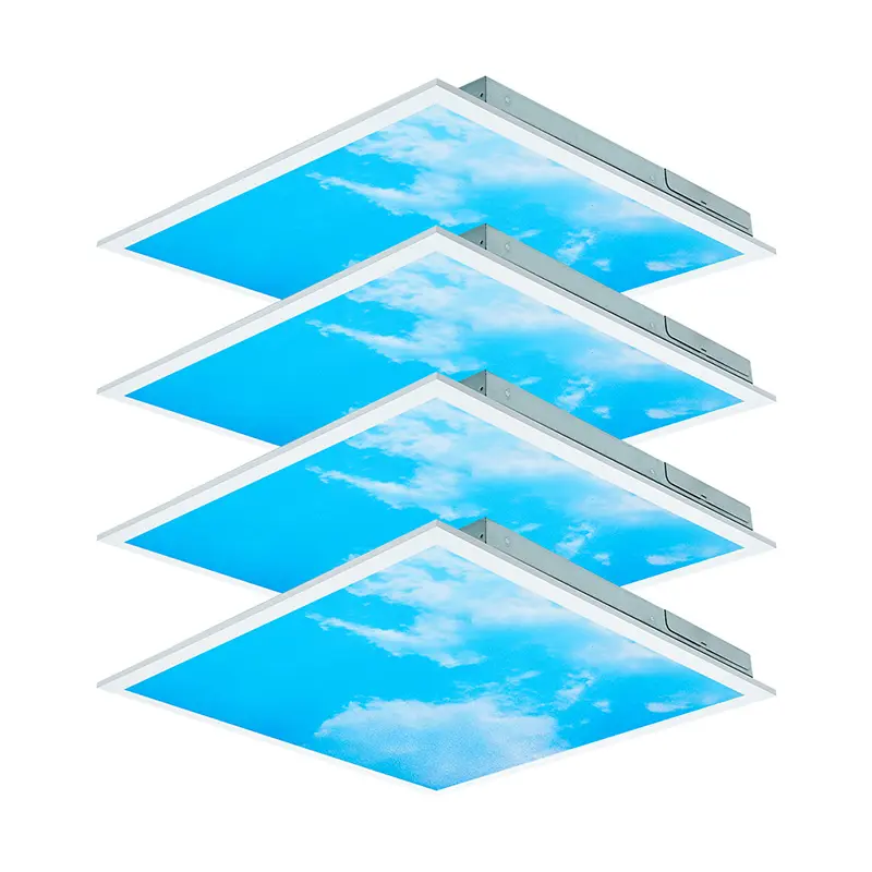Comiled 4 Pack 2x2 LED Flat Panel Lights Blue Sky Cloud - 2x2 LED Drop Ceiling Light Fixture 5000K 4000K 3000K Selectable & 0-10v Dimmable, 40W LED Light Fixture, 100-277Vac,  Lay in Fixture for Office, Shop, Kitchen, ETL Listed