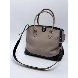 Pre-owned MOYNAT Leather Tote Bags Joséphine MM Taurillon Grained Handle Handbag Tourterelle Tote Bag 2Way ZS001MY