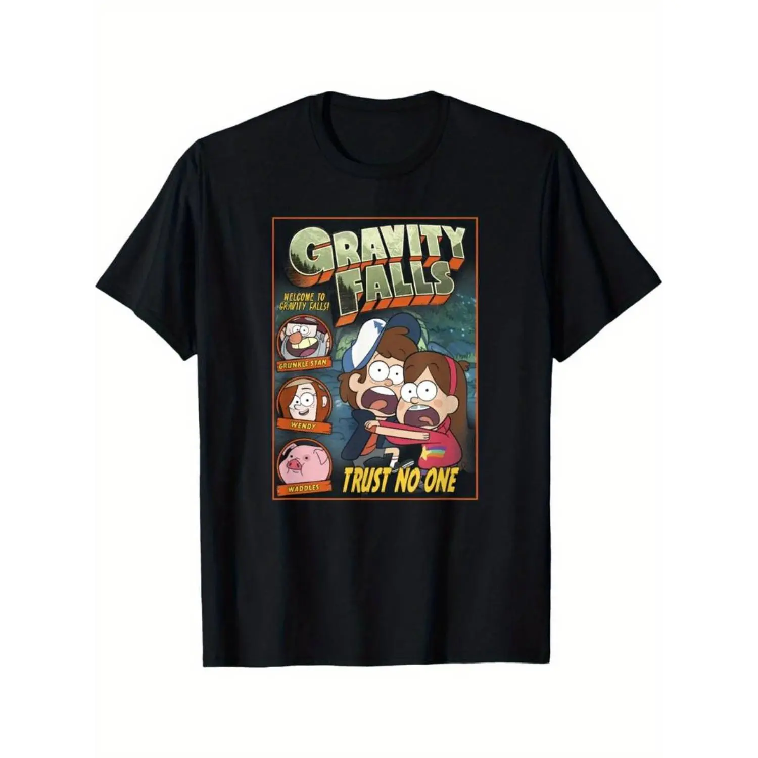 [100% Cotton] Soft Short Sleeves [Gravity Falls Graphic Tee] Gravity Falls 100% Cotton 'Trust No One' Dipper & Mabel Graphic Tee Golf Gift T-Shirt For Men And Women