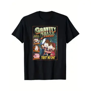 [100% Cotton] Soft Short Sleeves [Gravity Falls Graphic Tee] Gravity Falls 100% Cotton 'Trust No One' Dipper & Mabel Graphic Tee Golf Gift T-Shirt For Men And Women