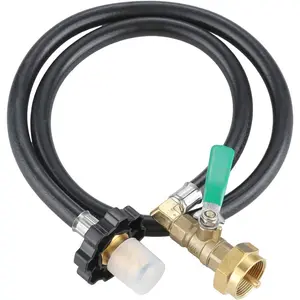 POL Refill Adapter Hose, 36''  Refill Hose with 1LB  Bottle Adapter, and /Off Control Valve, 350PSI Rated High   Extension Hose