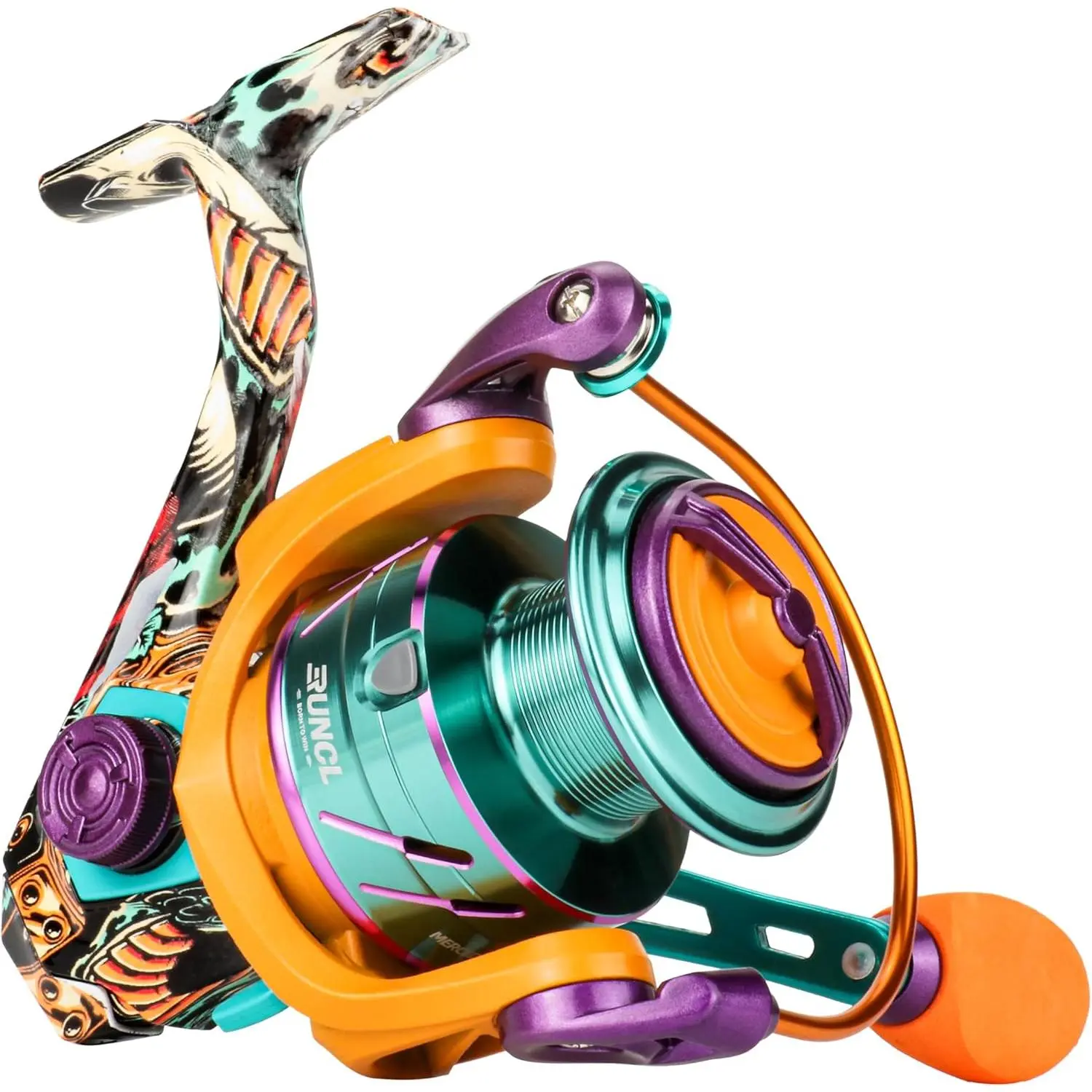 RUNCL Merced II Spinning Reel – 5.2:1 Gear Ratio, Max Drag 22.05 LB, Lightweight, Interchangeable Left/Right Hand, Ideal for Freshwater & Saltwater, Available in 2000, 3000, 4000, 5000 Models