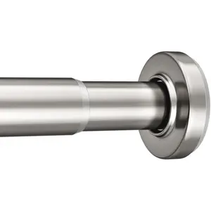 Nickel Spring Tension Shower Curtain Rod 31-75 Inches, 1 Inch Diameter Heavy Duty Tension Rod Rust Proof Bathroom Curtain Rod, Adjustable No Drill Easy Segmented Installation