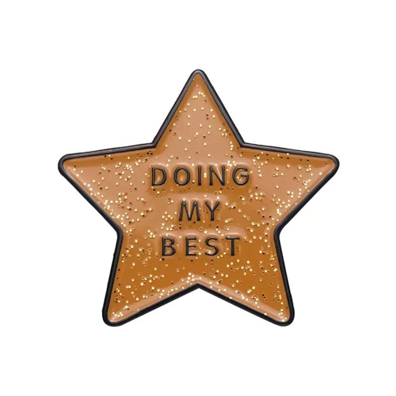 1 Piece Unisex Cute Letters & Star Design Brooch, Trendy Novelty Clothes Brooch, Fashionable Clothes Accessories for Women & Men As Gift for Friends, Fashion Accessory
