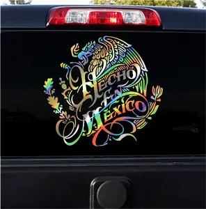Stickers for Cars Hecho en mexico  - Adhesive Vinyl Decal:  Mexican Eagle- for Motorcycle Cars Boats laptops, easy installations personalized car vehicle decoration