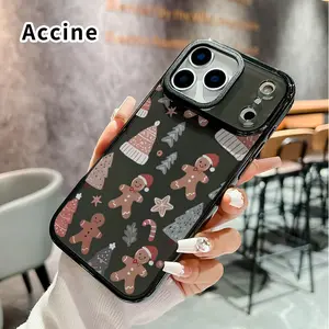 Crystal Defender Case for iPhone 17 Pro Max 16 15 Plus Air 14 13 12 11 Gingerbread Christmas Dream Pattern Rugged Shockproof Protective Cover, Anti-Drop, Durable Shock Absorption Layer