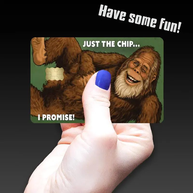 Funny Bigfoot Credit Card Skin, Sasquatch Debit Card Sticker, Waterproof Scratch Resistant Bank Card Vinyl Wrap
