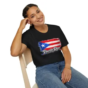 Puerto Rico Flag Brushstroke T-Shirt | PuertoRico Pride, Island Script