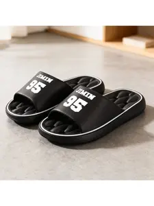 1pc  Jimin Number Slippers All Season Casual Hollow Out Lightweight Comfortable Fashion Versatile Large Size Couple Unisex Home Outdoor Sandals Beach Shoes, Women Shoes