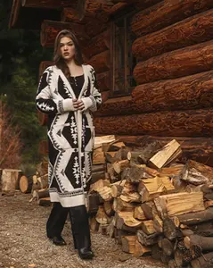 Prairie Southwestern Print Cozy Long Cardigan