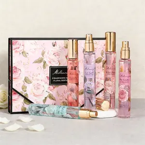 Women's Premium Fragrance Perfume Set, 5-Piece Includes Body Spray, Long-Lasting Sweet Romantic Rose Scent, Ideal for Daily Dates, Travel, Work, Gift