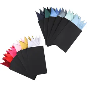 12Pcs Pocket Squares for Men,12 Colors Flat Prefolded Suit Pocket Squares on Card Masculine Polyester