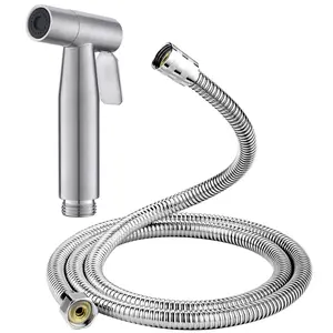 Stainless Steel Modern Bidet Sprayer, Handheld Bidet Spray Tool with 1.5m Hose, Toilet Bidet Attachment, Bidet Sprayer for Bathroom, Bathroom Fixtures, Home Accessories