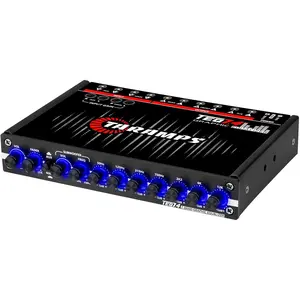 Taramps TEQ 7.4 Stereo 7-band Graphic Equalizer  Audio Rca Input/Output, Auxiliary Gain, Fader Control 2 Input  3 Output , Blue LED Sound Equalizer