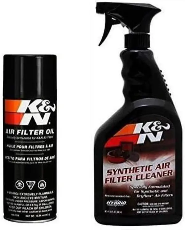 K&N Air Filter Large Size Service Kit Cleaner and Red Oil Plus 2 K&N Stickers Included Engine Air Filter Recharger Kit, Automotive, Spray Bottle