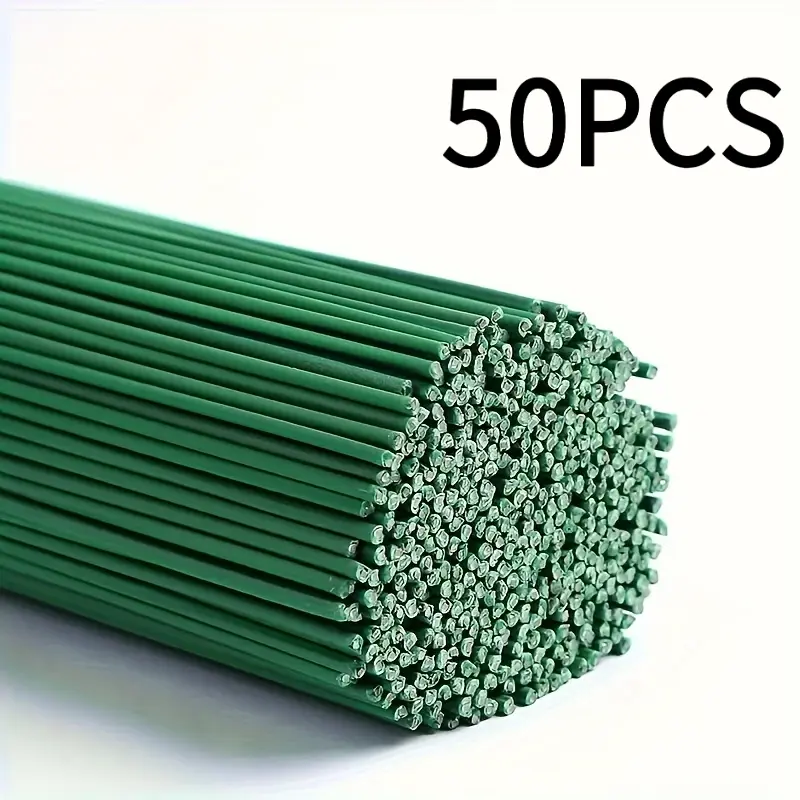 50pcs Lifelike Artificial Flower Stems for DIY Wedding & Home Decor, Diy Decoration, Durable Wire Rod Craft Supplies, Handmade Crafts, Perfect for Floral Arrangements, Diy Material