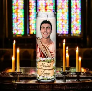 Saint Luigi Prayer Candle - 50-Hour Wax Candle with 100% Original Artwork, Perfect for Gifting and Home Decor