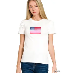 Zenana American Flag Tee