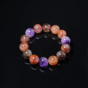 Rare Black Gold Super Seven Bracelet - High Vibration "Master Healer" Crystal for Manifestation & Protection