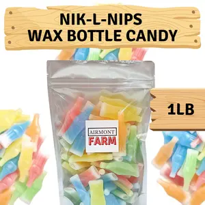 Airmont Farms Nik-L-Nips Vintage Wax Bottle Candy 1 LB Pack with Flavored Syrups - Sweet Snack Gift for TikTok and Holiday Cheer Mini