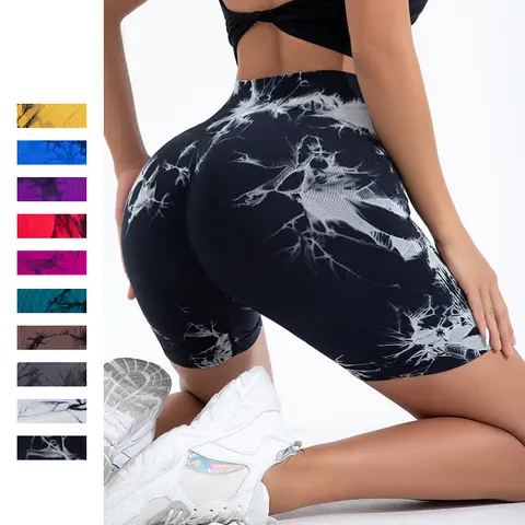 Women's High-Waisted Stretchy Tight Fitted Sculpting Workout Clothes, Tummy Control Printed Cycling Biker Shorts for Gym, Yoga, Workout Clothes Women