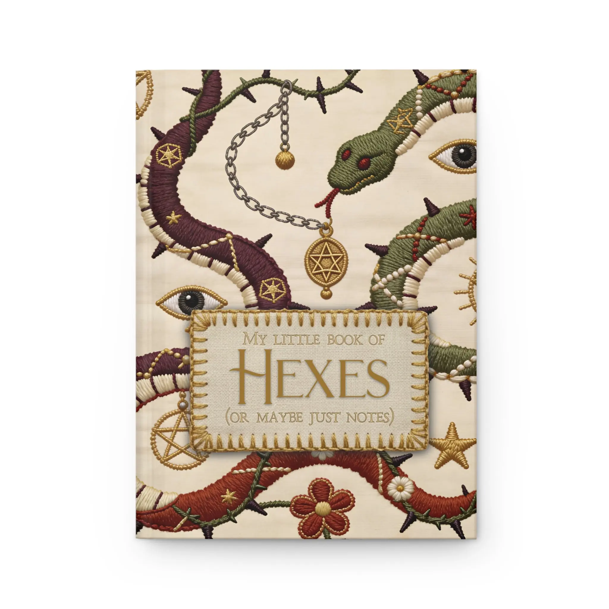 Hexes Hardcover Journal — 'My Little Book of Hexes (Or Maybe Just Notes)' Magical Snake-Grimoire Notebook