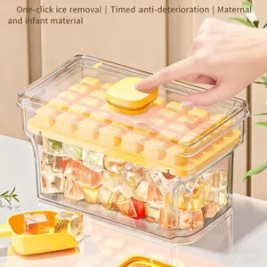 Food Grade Ice Cube Mold Press Box, DIY Home Frozen Ice Model with Lid, Refrigerator Storage Essential, Kitchen Accessories