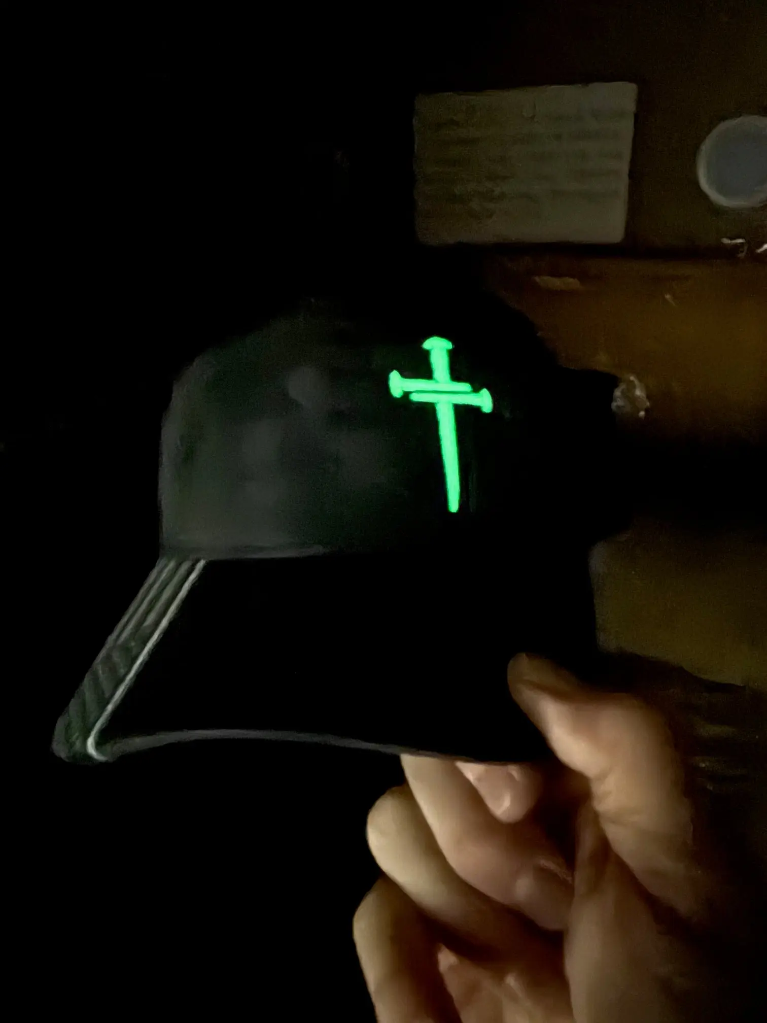 Christian Cross GLOW IN THE DARK Sacred Nails Kryptek Typhoon Adjustable hat with FREE CHALLENGE COIN