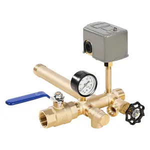 VEVOR 1"x11" Well Pressure Tank Tee Kit 30/50PSI Pressure Switch 1 in Gate Valve