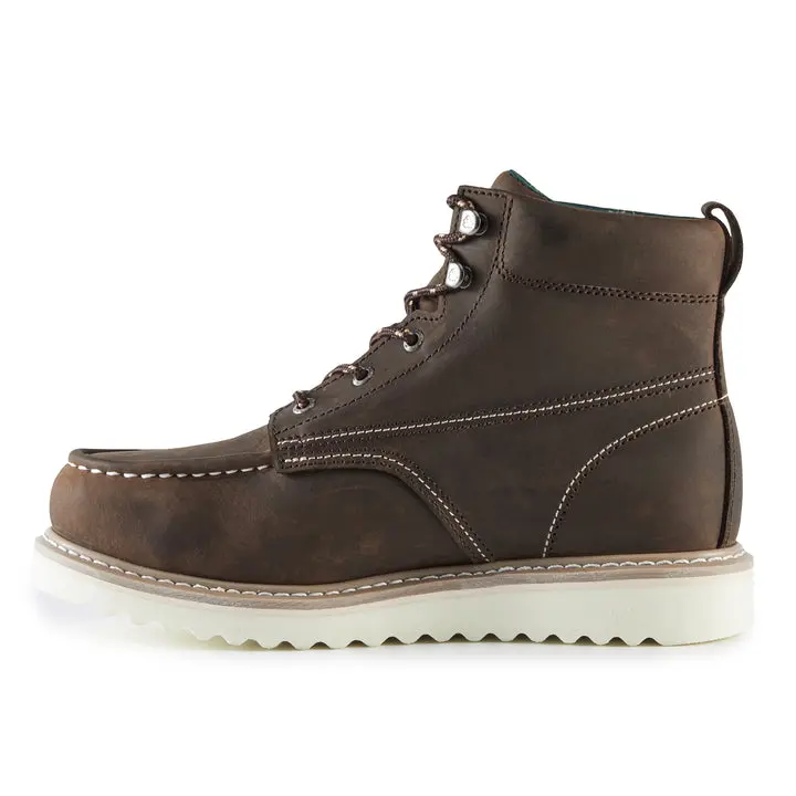 Primitive G6358ST Men's 6-in Crazy Horse Leather Steel Toe Work Boots - Goodyear Welt Construction, Laces, Cloth Lining, All-Weather Grip, PU Sole, Shock-Resistant, Stain-Resistant, Waterproof Workwear Shoes, Workboots