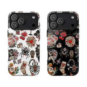 Vintage Tattoo Flash Case – Bold Punk Aesthetic I Old School Phonecase for 17 16 15 14 13 12 Pro Max, Gift Idea,for Her,for Him