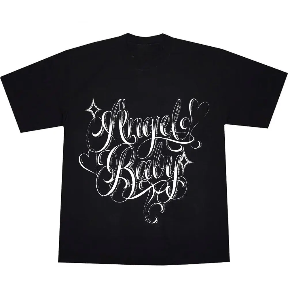 Men's Short-Sleeve Cotton Sports T-Shirt, Angel Baby Chicano Chicana Art Cholo Chola Themed Casual Streetwear