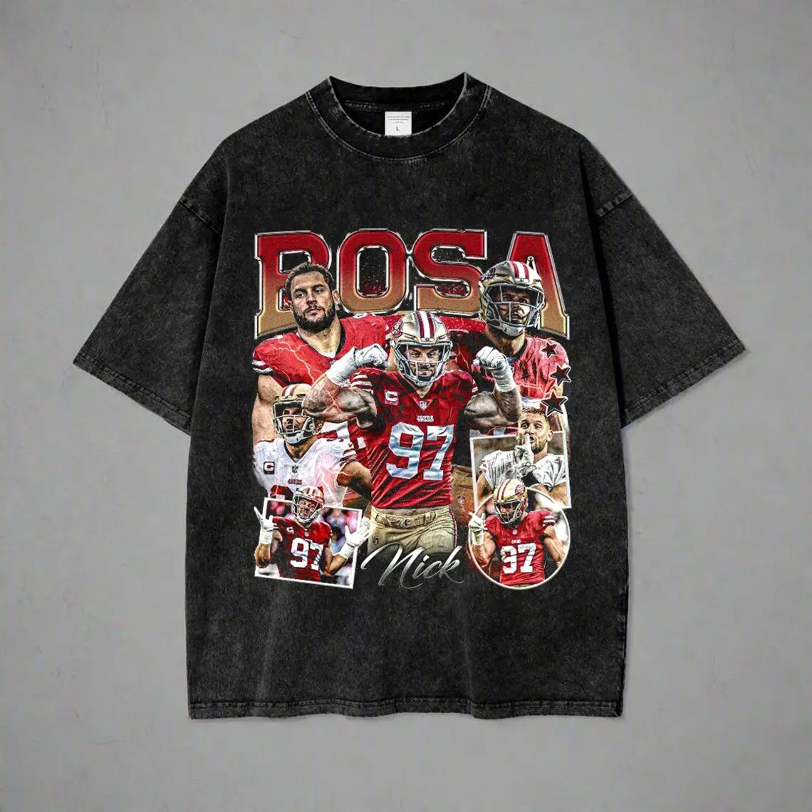 Nick Bosa Shirt, San Francisco 90s Vintage Football Fan Gift, Bosa Graphic Shirt, Gift For Fan Football, Gift for him, Wash T-shirt