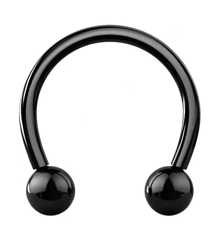 Black PVD Titanium Circular Barbell