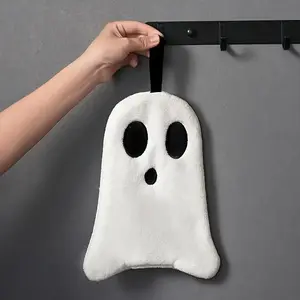 Ghost Hand Towel, Halloween Bathroom Cute Hanging Decor, Soft Absorbent Coral Fleece Towel, Suitable for Home Kitchen Tea Towel, Halloween Gift