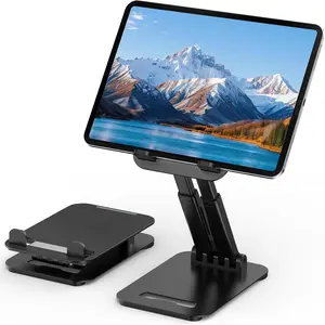 Tablet Stand for iPad Holder, Adjustable Tablet Holder for Desk, Foldable Portable  Stand Compatible with 4-16" Tablets Such as Kindle, , iPad Pro/Air/Mini