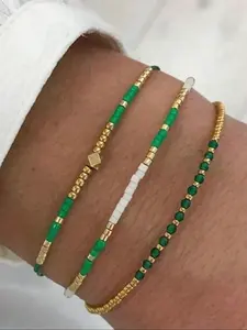 Boho Style Stackable Beaded Bracelet, Fashionable Heart & Butterfly Charm Decor Beaded Bracelet for Women & Girls, Elegant All-match Fashion Jewelry Accessories for Daily Wear