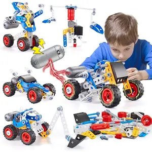 5 in 1 Educational Racing Construction Science Kit, STEM Building Toys for Kids, Creative Activities Holiday Birthday Gift, Stem Building Blocks