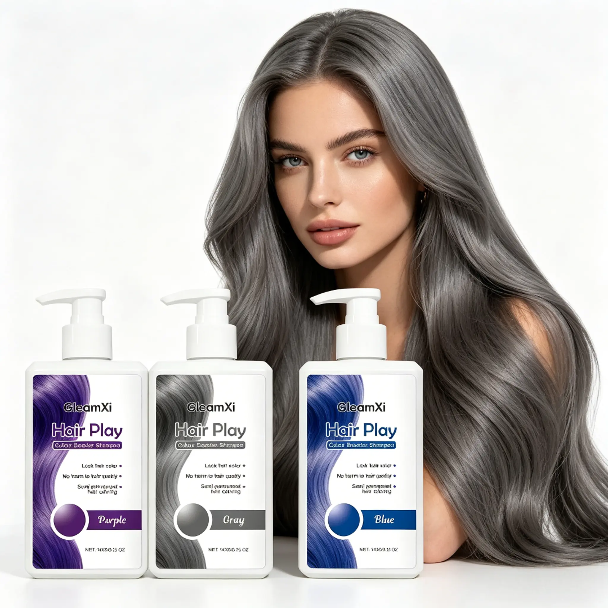 Salon-Grade Color Lock Daily Liquid Shampoo for Gray, Blue & Purple Tones (100ml) - Glycerin Base Hydrating Anti-Frizz Cleanser, Moisturizer Hair Care That Supports Healthier, Smooth Shiny Hair, Hair Care Products