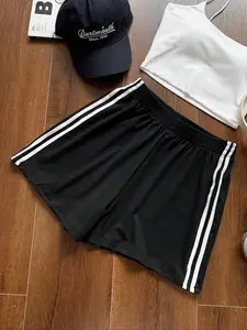 Women's Side Stripe Shorts, Casual Comfy Breathable Skinny Shorts for Daily Wear, Ladies Bottoms for Summer