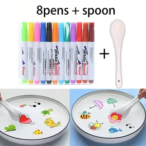 8-Piece Set Colorful Drawing Pens, Creative Student Whiteboard Markers, Fun Painting Pens, Watercolor Art Supplies, Magic Drawing Pens