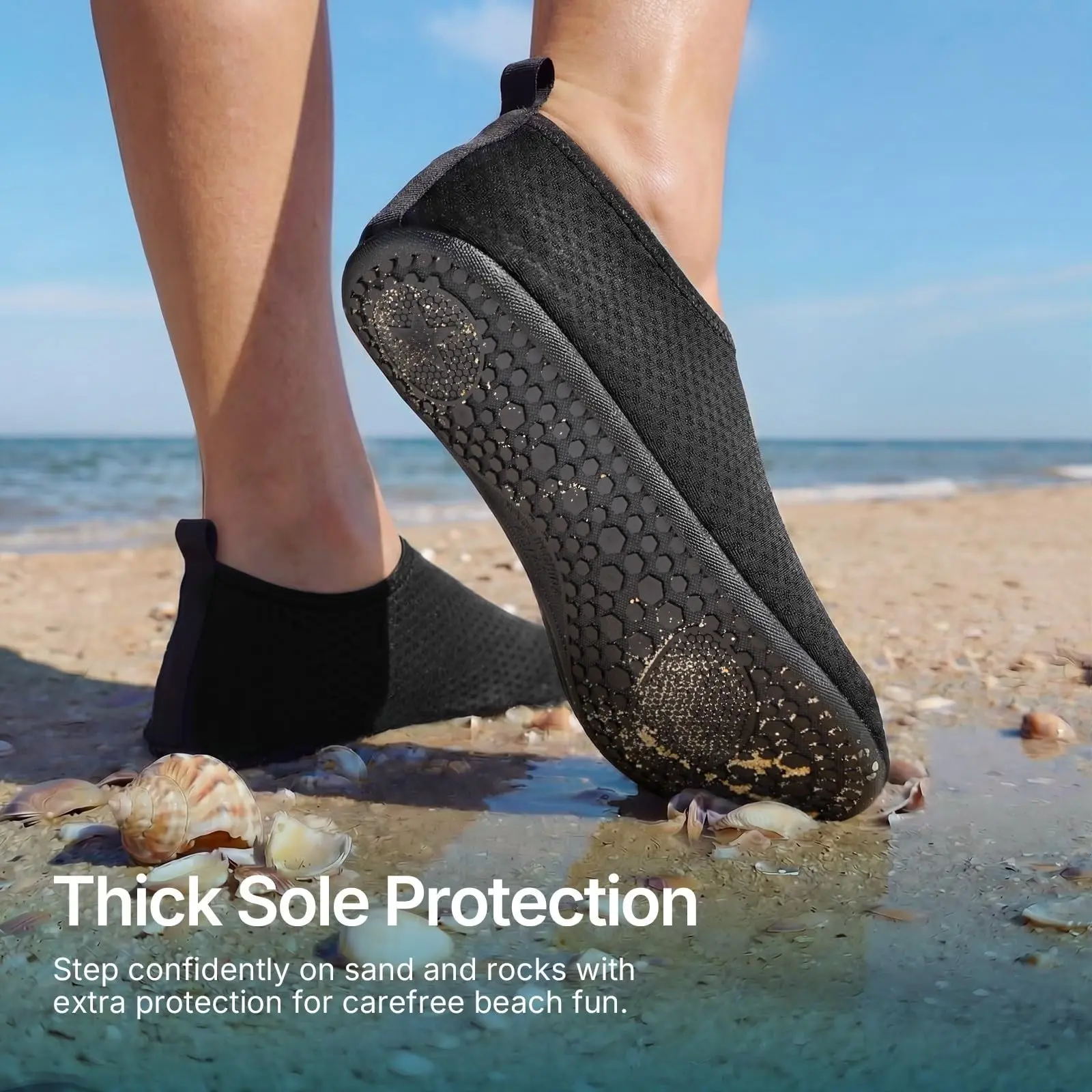 Unisex Quick-Dry Water Socks, Swim Outdoor Beach Shoes, Barefoot Yoga Fitness Sport Active Shoes, Pool Camping Essentials, Adult & Teen Sizes Available, Men Women