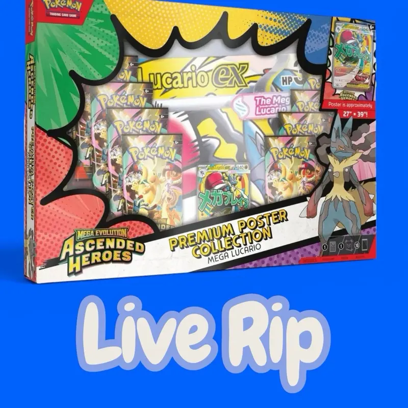 Pokémon TCG: Mega Evolution—Ascended Heroes Premium Poster Collection (Mega Lucario) (LIVE RIP)
