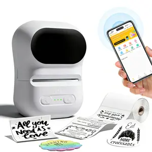 Portable Sticker Maker Machine with 1 Roll Sticker Paper, Mini Printer Efficiently and Quickly, Thermal Printer for Study Notes, Pictures, DIY, Label, Free App with Multiple Templates