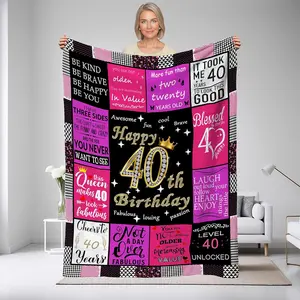 40th Birthday Blanket Gifts Women, 40 Year Old Birthday Gifts for Women-Happy 40th Birthday Gift Ideas for Her, 40th Birthday Decorations Throw Blanket-Gifts for Woman Turning 40 Funny (40th-birthday)