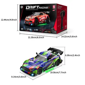 2.4G remote control racing car, drift stunts, simulation scale, two-speed transmission, cool lights, gift for boys and girls, suitable for ages 3+, with box, Rc Model Car (remote control requires 2*AA batteries, not included)
