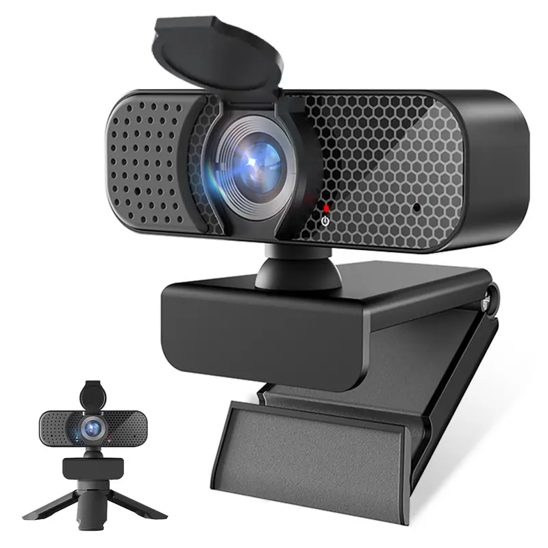 VisionPro Gear 2K/1080P USB Webcam with Privacy Cover Auto Focus Dual Mics Plug-and-Play UVC Wide-Angle Low-Light Multi-Mount for Zoom Teams YouTube OBS on Windows Mac Linux Android